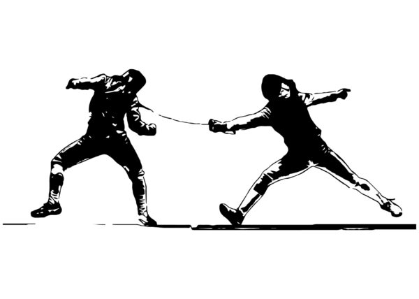 image vectorielle d'un combat d'escrime