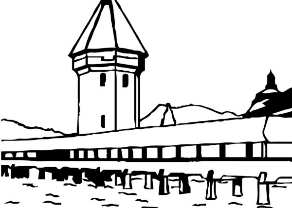 vektorbild der kappellbrücke in Luzern